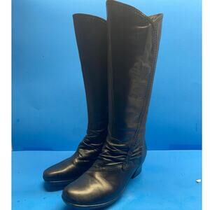 New Earth Tilia Knee High Boots Black leather With heels Womens Size 8.5 B